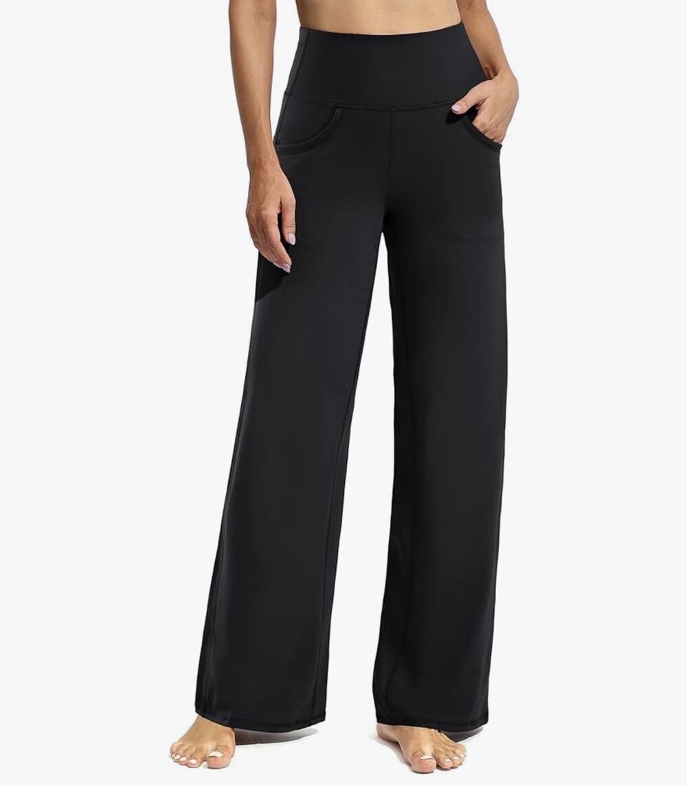 Promover Wide Leg Pants Woman Yoga Pants with Pockets Stretch Loose Size XS